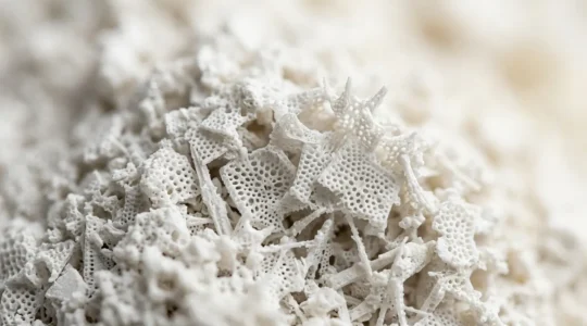 Texture minérale de silice blanche microporeuse pour soins dermatologiques