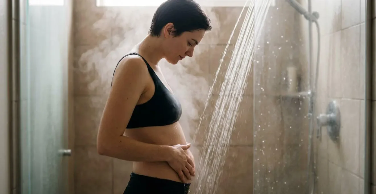 Silhouette montrant les zones à éviter avec le jet froid après repas